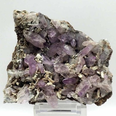 Amethyst quartz, Laumontite Mi089 Amethyst quartz, Laumontite Mi089