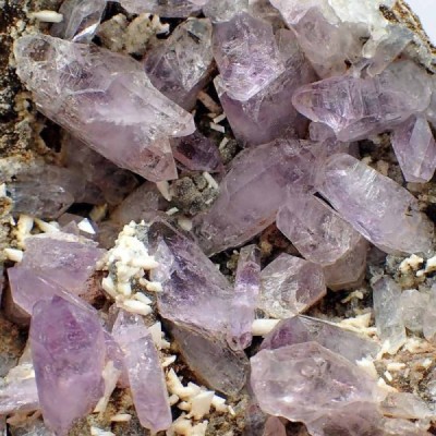 Amethyst quartz, Laumontite Mi089 Amethyst quartz, Laumontite Mi089