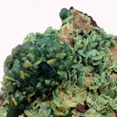 Comprar minerales de colección de Asia: Fluorapofilita,Celadonita - Mi383 Comprar minerales de colección de Asia: Fluorapofilita,Celadonita - Mi383