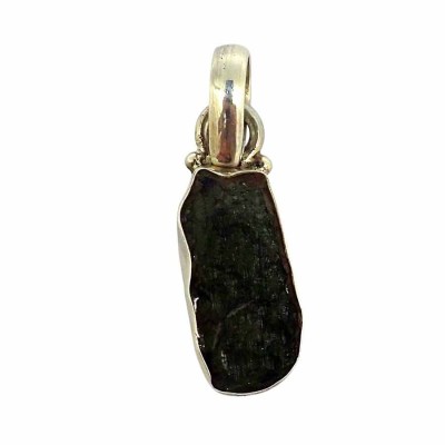 Moldavite Meteorite Jewelry in a Silver Pendant - JCM14