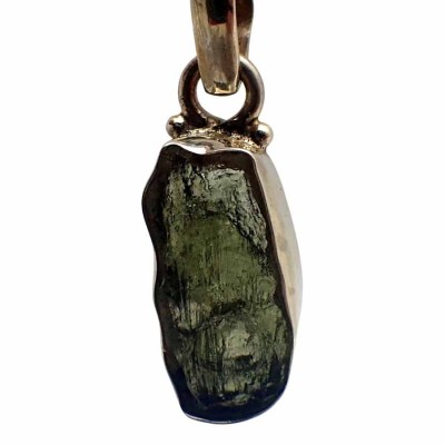 Moldavite Meteorite Jewelry in a Silver Pendant - JCM14