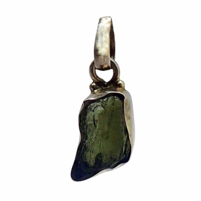 Moldavite Meteorite Jewelry in a Silver Pendant - JCM36