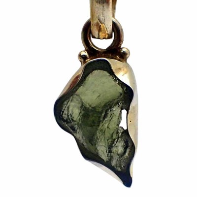 Moldavite Meteorite Jewelry in a Silver Pendant - JCM42 Moldavite Meteorite Jewelry in a Silver Pendant - JCM42