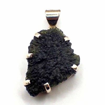 Moldavite Meteorite Jewelry in a Silver Pendant - JCM36