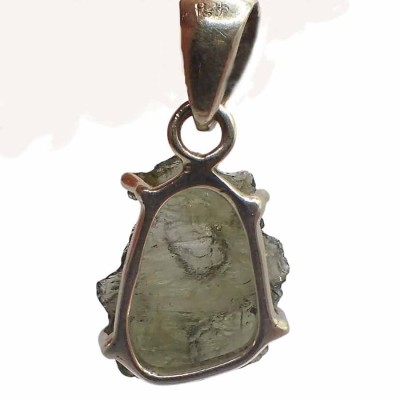 Joyería con Meteoritos,Moldavita en colgante de plata -JCM17