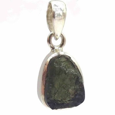 Joyería con Meteoritos,Moldavita en colgante de plata -JCM28