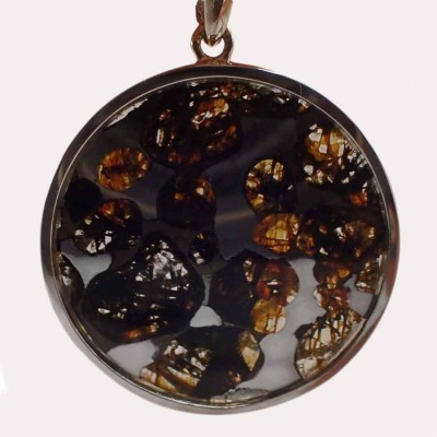 Joyería con Meteoritos ,Colgante de Meteorito,Pallasita - JCM31